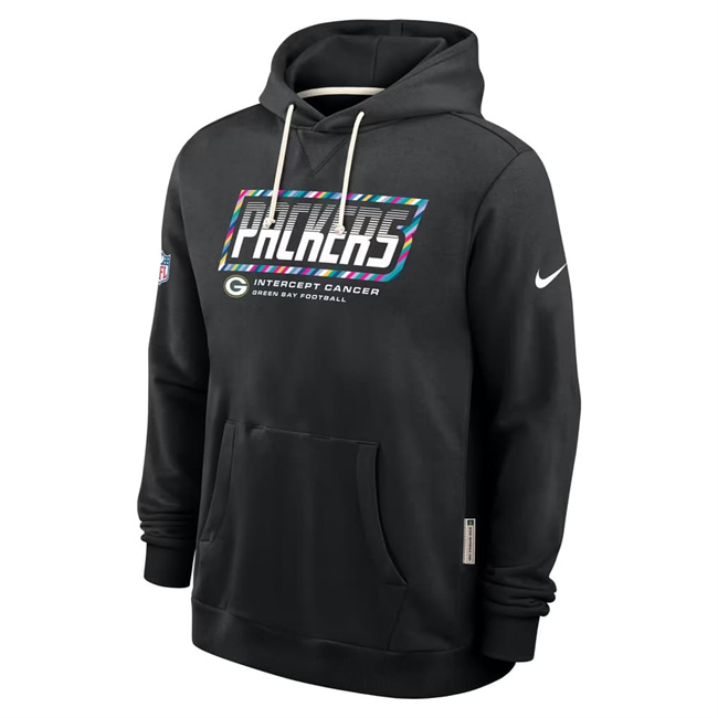 Men's Green Bay Packers Black 2026 Crucial Catch Sideline Standard Issue Dri-FIT Pullover Hoodie